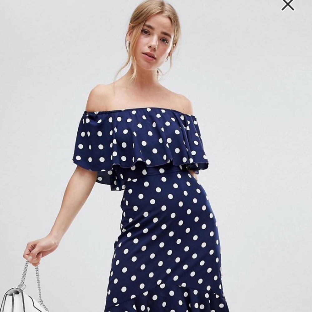 ASOS midi polka dot dress